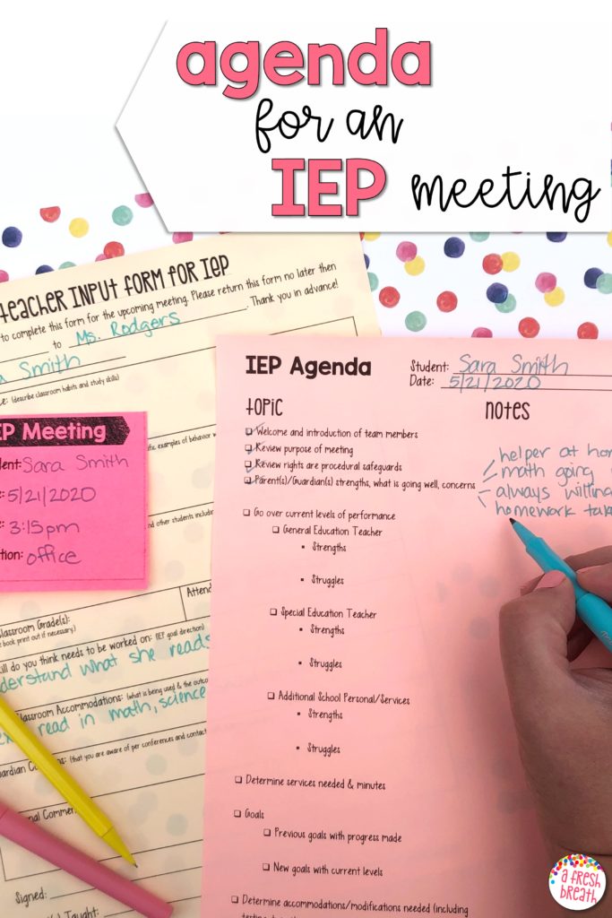 An agenda for iep meeting is essential in keeping everyone on track.