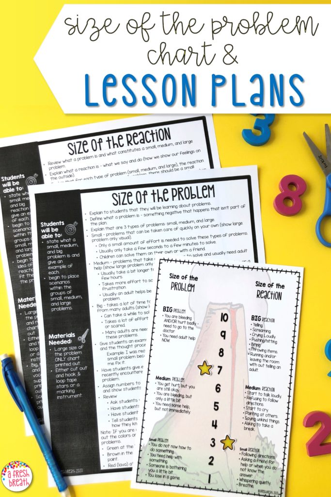 This problem size chart and lesson plan resource makes teaching this social emotional skill a breeze.