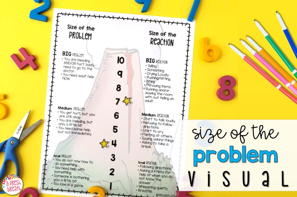 Check out this size of the problem visual to help students better understand this social skills concept.