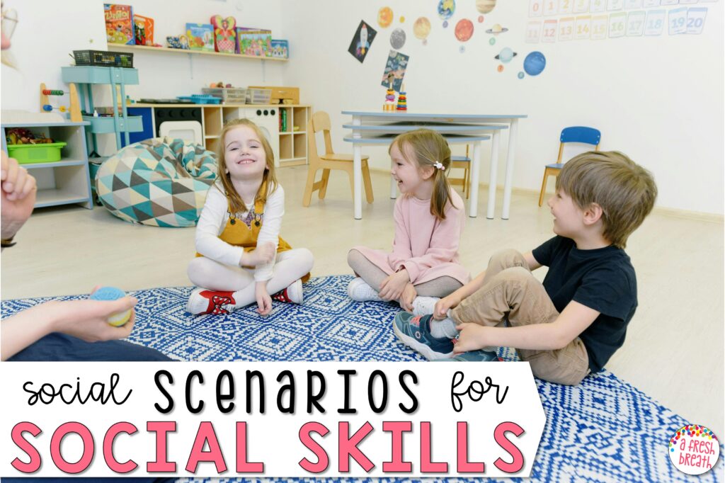 Critical thinking can take place with social scenarios for social skills that leads to deeper talks and SEL understanding.