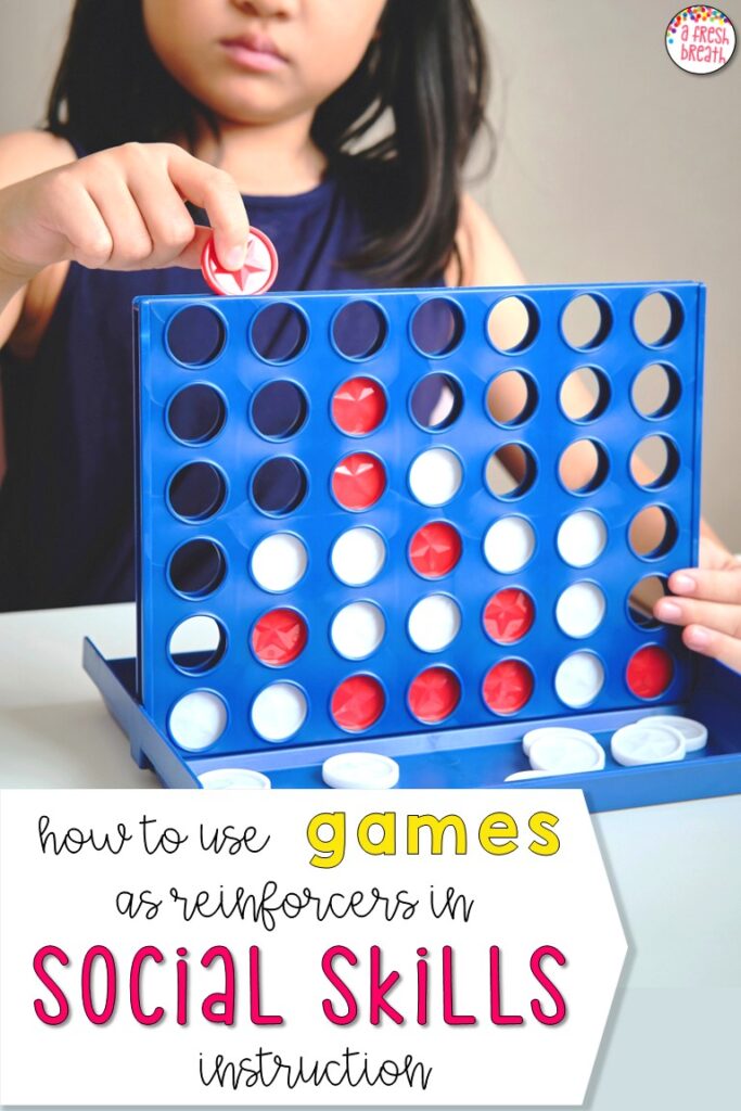 how to use games as reinforcers in social skills instruction